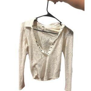 Elegant Cream Lace Women's Top